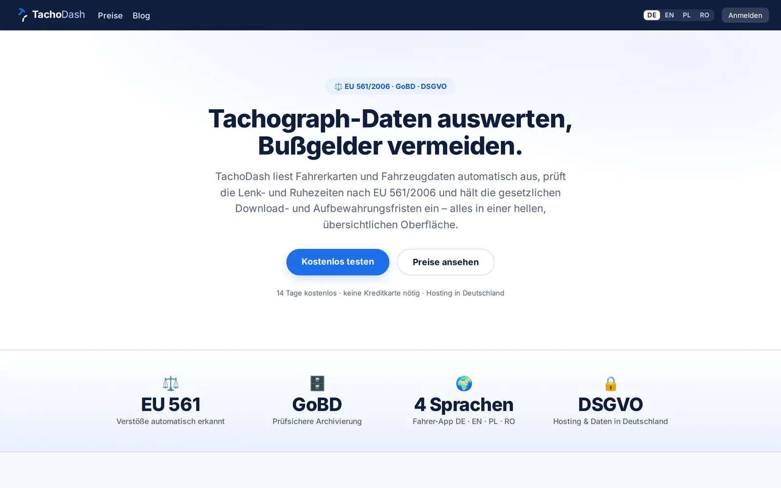 TachoDash – Screenshot